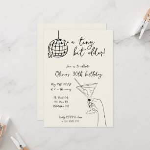A tiny bit older Disco Ball Birthday Invitation