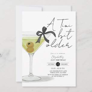 A tiny bit older Olive Martini Birthday Invitation