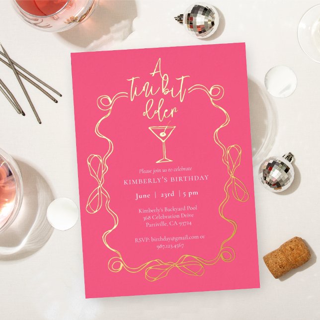 A Tiny Bit Older Pink Gold Martini Birthday Party (Creator Uploaded)