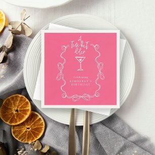A Tiny Bit Older Pink Hand Drawn Birthday Party Napkin