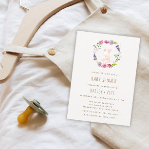 A Tiny Bunny Easter Mummy To Bee Baby Shower  Invitation