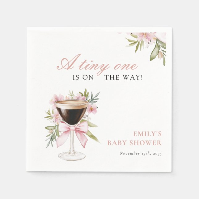 A Tiny One Espresso Martini Baby Shower Napkin (Front)