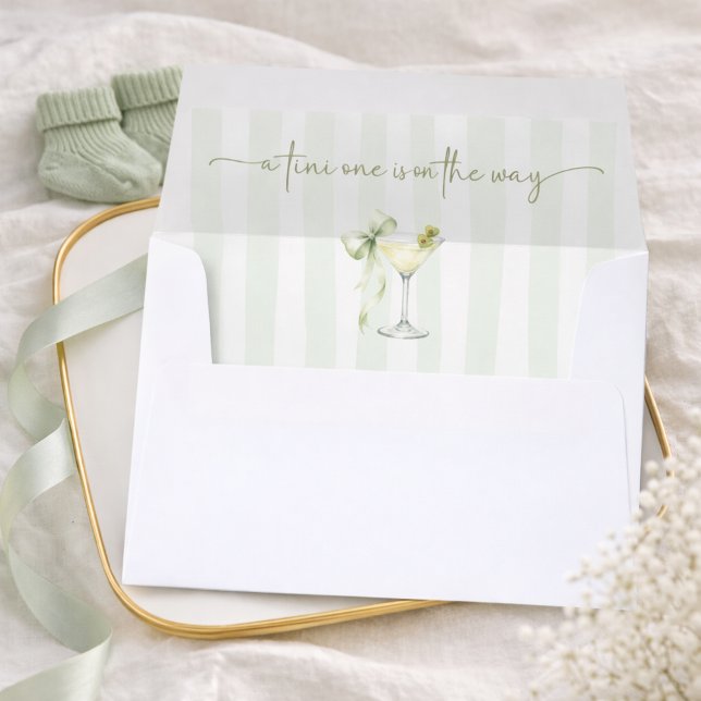 A Tiny One Martini Themed Baby Shower Envelope (Creator Uploaded)