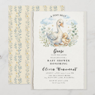 A Tiny Silly Goose is on the Loose Baby Shower Invitation
