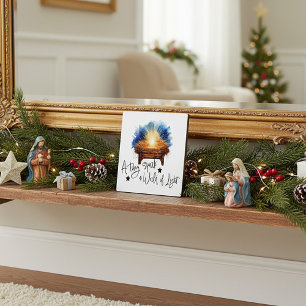 A tiny spark a world of Light manger christmas Plaque