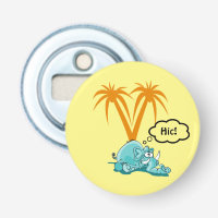 A Tipsy Blue Elephant Under Palm Trees