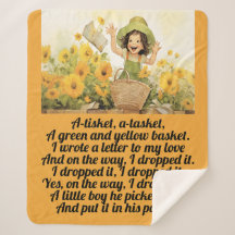 A Tisket A Tasket - Nursery Rhyme Sherpa Blanket