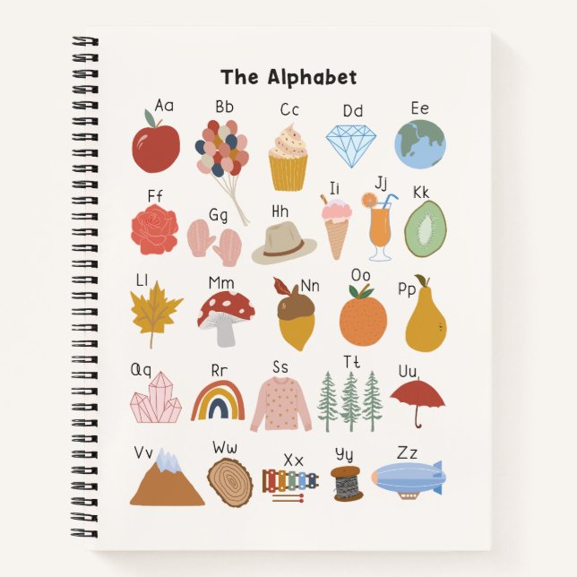 A to Z Alphabet Kids Sketch and Practice Notebook (Front)