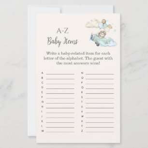 A to Z Baby Items Game Bearly Wait Aeroplane Boy