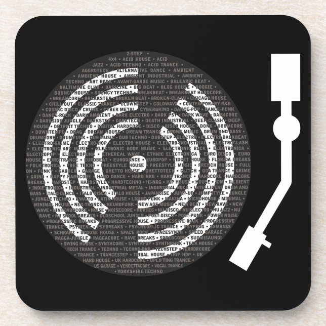 A to Z Electronic Music Turntable Coaster (Front)