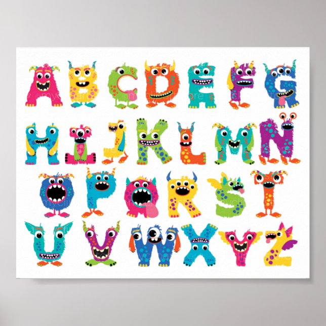 A to Z Letters for Teaching Poster (Front)