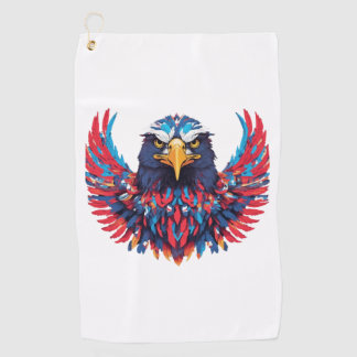 A TO Z with American eagle with patriotic symbol Golf Towel