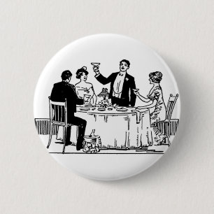 A toast 6 cm round badge