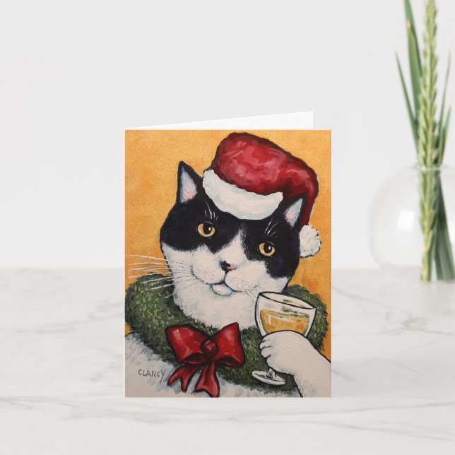 A Toast! Folded Holiday Card (Front)