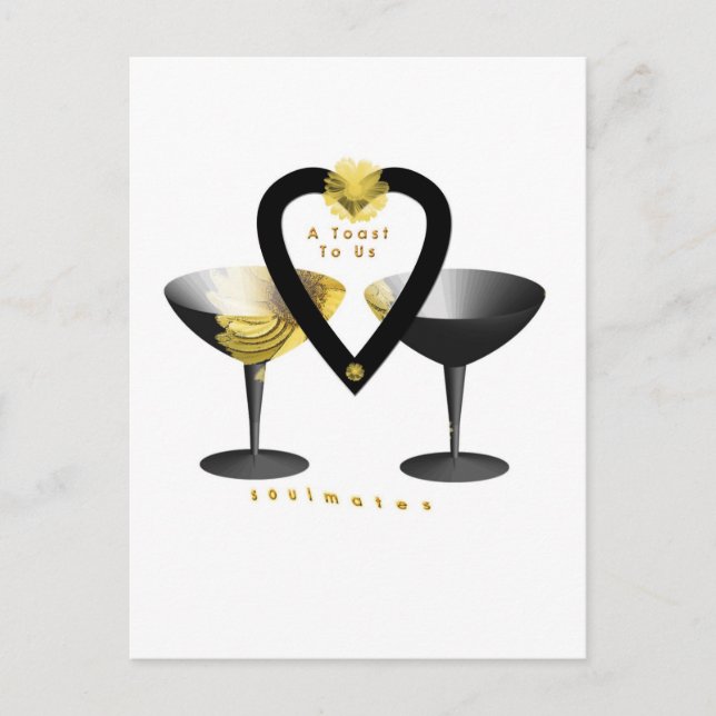 "A Toast For Soulmates"* Postcard (Front)