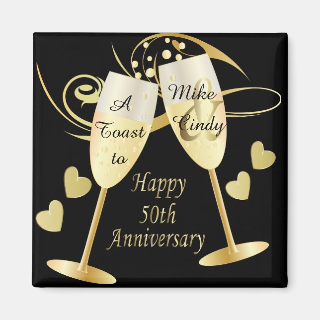 A Toast to a 50th Anniversary | DIY Text Magnet (Front)