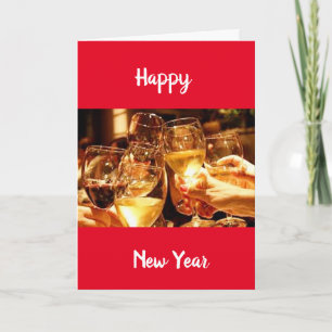 A TOAST TO A "HAPPY NEW YEAR" HOLIDAY CARD