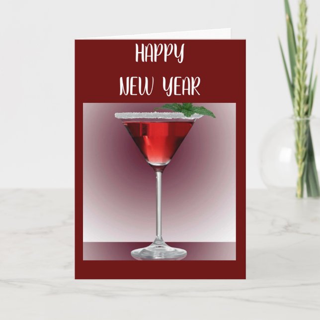 A TOAST TO A "HAPPY NEW YEAR" HOLIDAY CARD (Front)