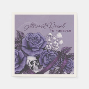 A Toast to Forever! Lavender Gothic Wedding Napkin