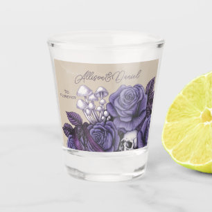 A Toast to Forever, Purple Gothic Wedding Shot Glass