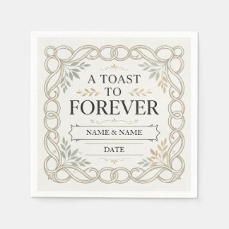 A Toast to Forever Romantic Marriage Proposal Napkin