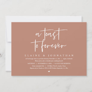 A Toast To Forever, Wedding Elopement Brunch Party Invitation