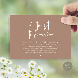 A Toast To Forever, Wedding Elopement Brunch Party Invitation