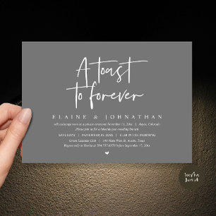 A Toast To Forever, Wedding Elopement Brunch Party Invitation