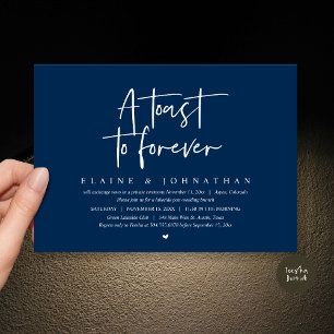 A Toast To Forever, Wedding Elopement Brunch Party Invitation
