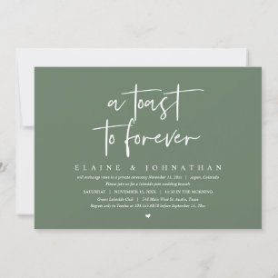 A Toast To Forever, Wedding Elopement Brunch Party Invitation