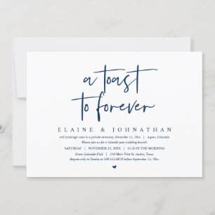 A Toast To Forever, Wedding Elopement Brunch Party Invitation