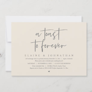 A Toast To Forever, Wedding Elopement Brunch Party Invitation