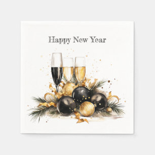 🍾🌟 "A Toast to New Beginnings" New Year's Napkin