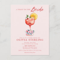 A Toast To The Bride Pink Bridal Shower Invitation