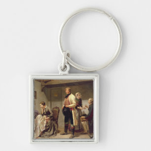 A toast to the engaged couple key ring