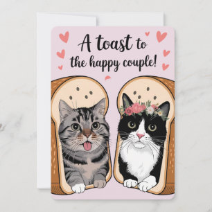 A Toast To The Happy Couple Funny Cat Wedding Invitation