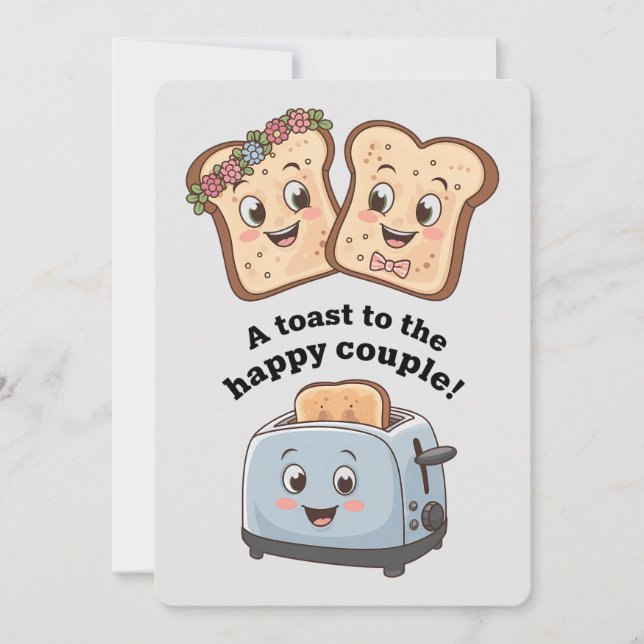 A Toast To The Happy Couple Funny Wedding Invitation (Front)