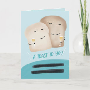 A Toast to You Punny Anniversary Card