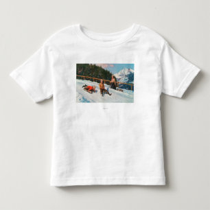 A Toboggan Sledding Scene Toddler T-Shirt