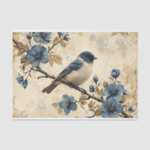 A Toile de Jouy Bluebird Tissue Paper