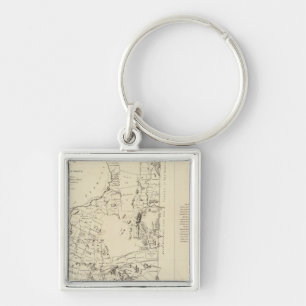 A Topographical Map Key Ring