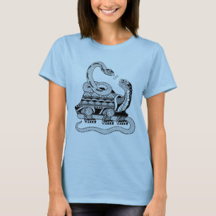 a Tortoise entwined together with a snake T-Shirt