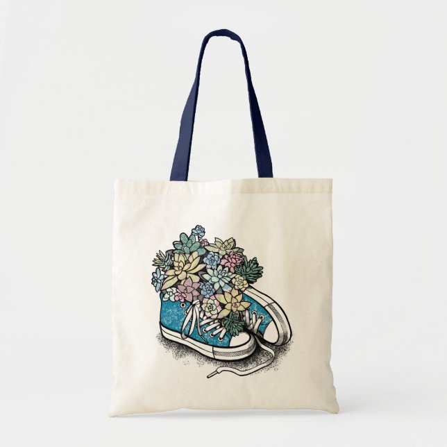 A tote bag with a cute illustration. (Front)