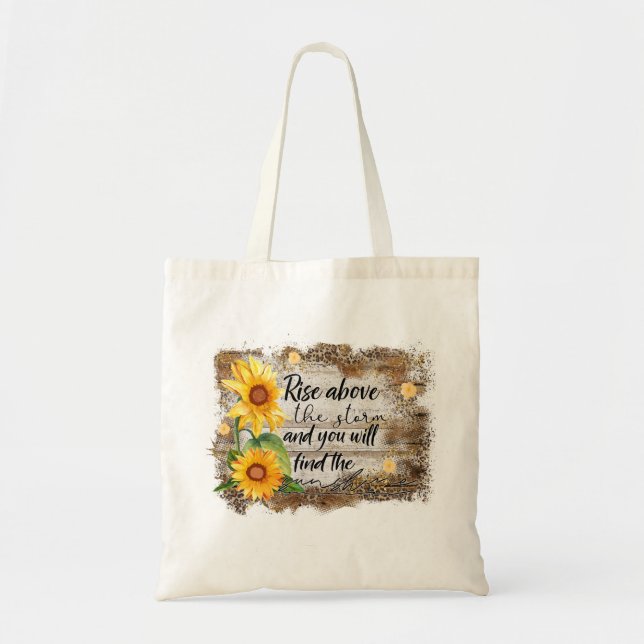 A Tote Bag with sunflower & quote (Front)