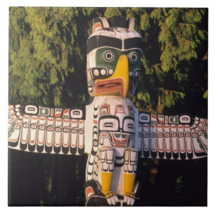 A totem pole In Vancouver, Canada. Tile