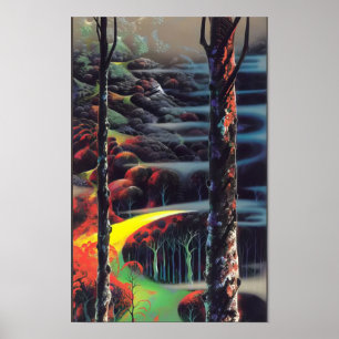 A Touch of Autumn - Magic Realism Eyvind Earle Poster