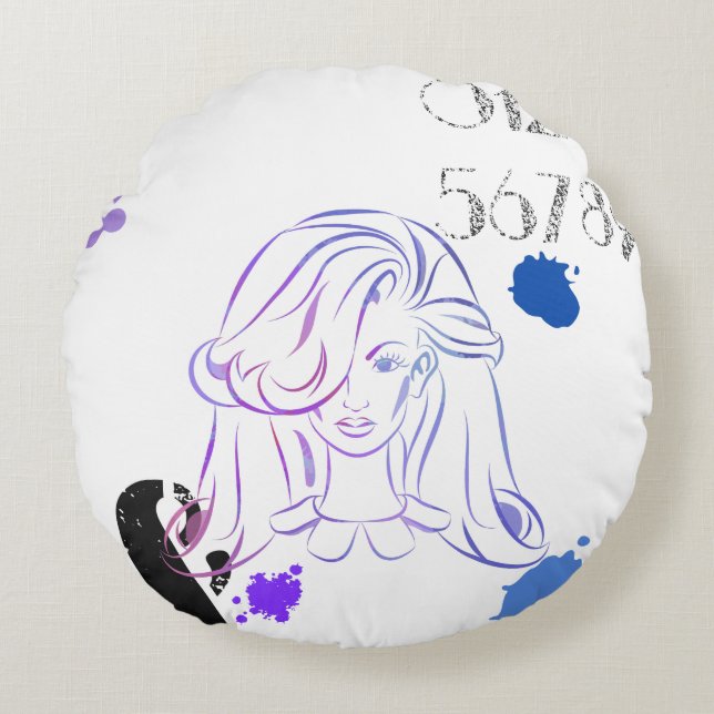 A Touch of Colour Watercolor Splatters Round Cushion (Front)