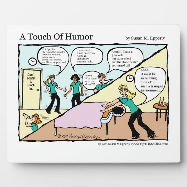 "A Touch of Humour" Behind the Scenes Massage Comi Plaque (Front)