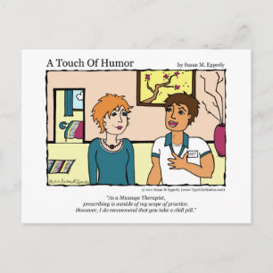 "A Touch of Humour" Chill Pill Massage Comic Postcard