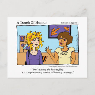 "A Touch of Humour" Free Hairstyle Massage Comic Postcard